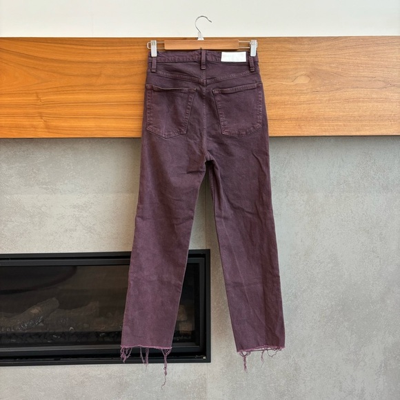 RE/DONE WOMENS STOVE PIPE DENIM CROPPED HIGH-WAIST JEANS, SIZE 26 - Picture 14 of 14